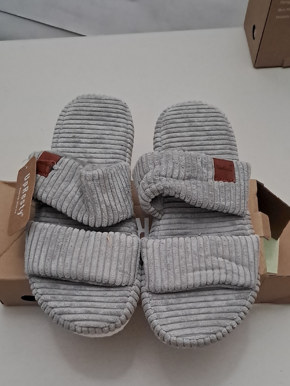 Upresty Women's Cozy Corduroy Slide Slippers - Gray